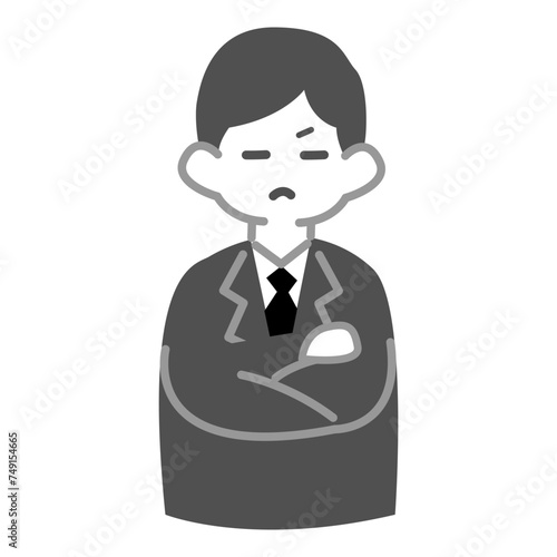腕を組んで怒る男性会社員