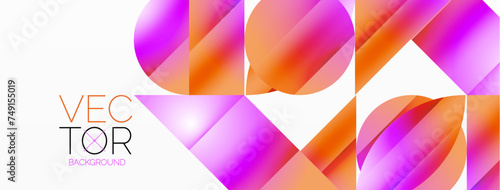 Serene gradient template. Circles and triangles mingle in minimalist perfection. Gentle fusion of forms and hues creates balanced yet captivating backdrop, embodying modern sophistication
