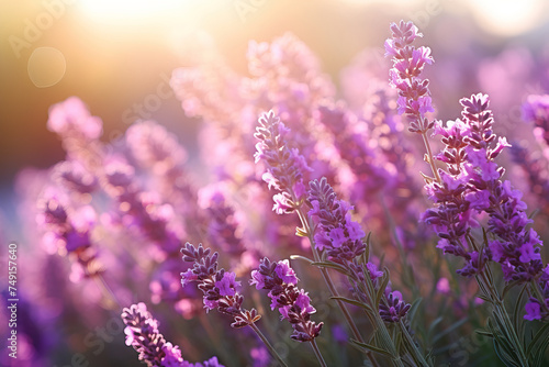 lavender field at sunset.