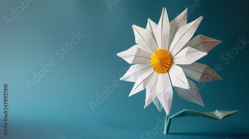Intricate origami daisy its simple yet charming design reflecting innocence and cheerfulness in every fold