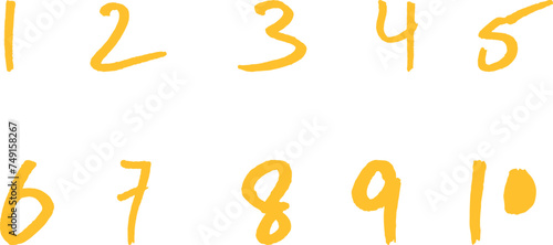 hand draw number geomatric mathes .set of numbers. set of numbers and symbols photo