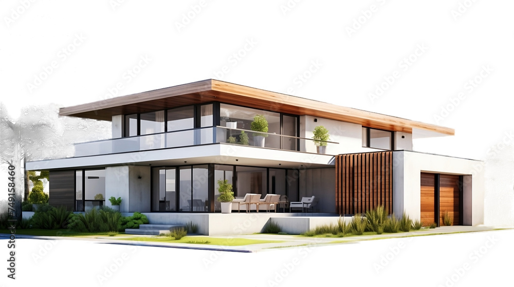 Modern contemporary-style house without any branding.