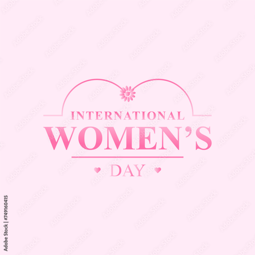 Happy international Women's Days logo design wordmark typograhy icon element vector 