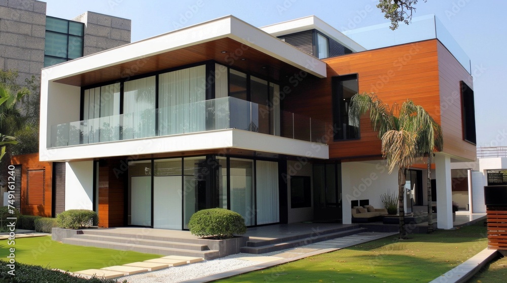minimalist modern home fasade.
