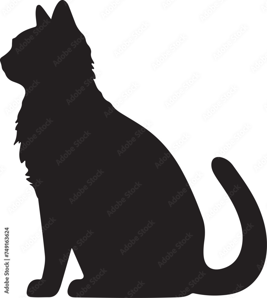 Cat Silhouette illustration Vector White Background Cat Silhouette illustration Vector White Background