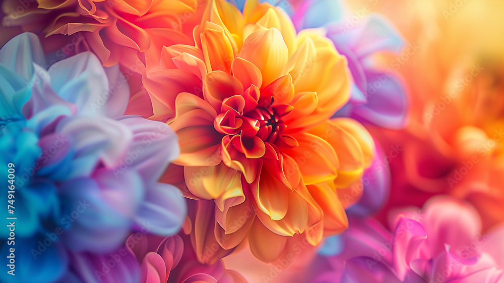 An enchanting UHD image of a colorful abstract floral arrangement, with vibrant blooms and swirling petals in a kaleidoscope of hues. An enchanting UHD image of a colorful abstract floral arrangement, with vibrant blooms and swirling petals in a kaleidoscope of hues.