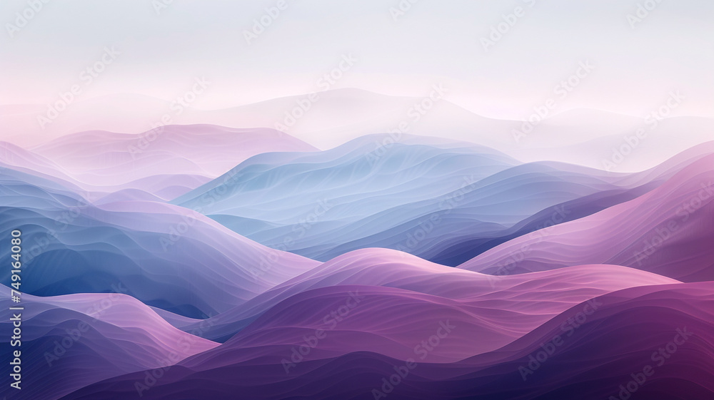 A breathtaking UHD capture of a vintage-inspired abstract landscape, with sweeping brushstrokes and soft gradients in muted tones of mauve, sage, and slate blue.