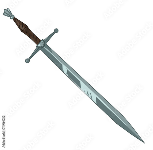 Ancient sword with handle, medieval armour weapon