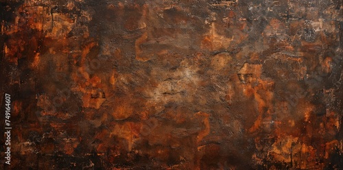 A painting featuring brown and black hues displayed on a wall, adding a contemporary touch to the rooms decor.