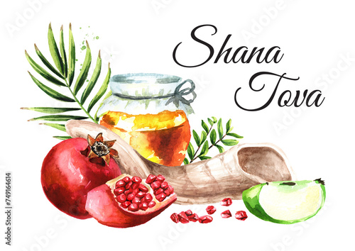Foto Jewish new year, Rosh Hashanah, Shana Tova card