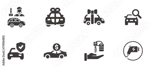 Automobile and car dealer editable flat icon isolated on white background.