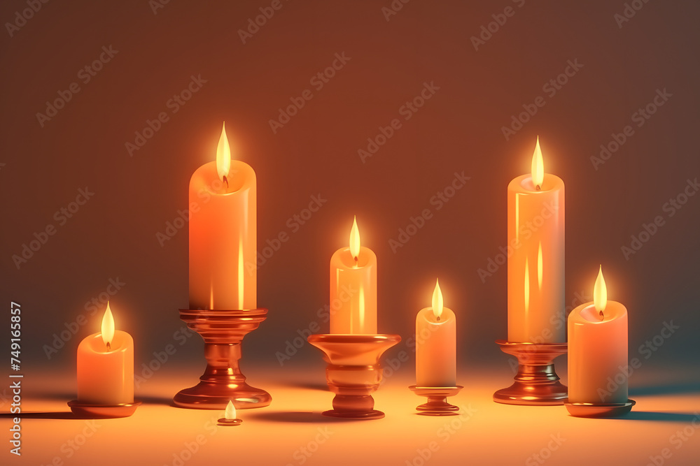 3d Candlelight elements cartoon 3d Candlelight elements cartoon