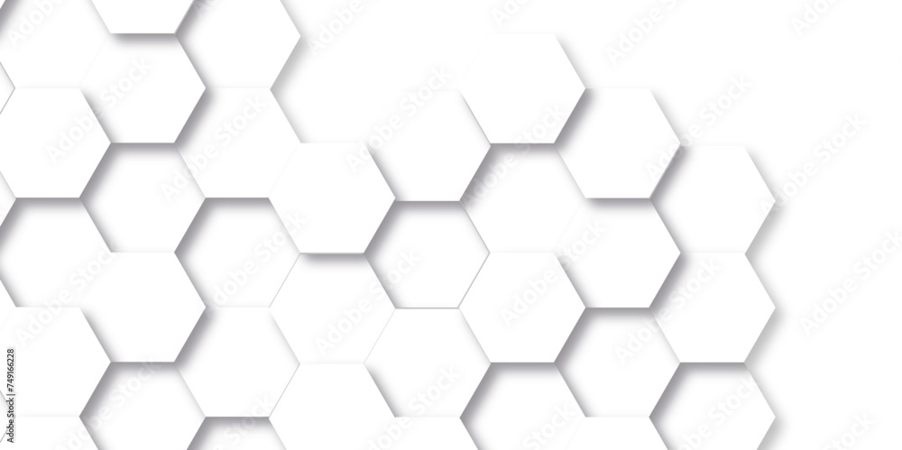 Fototapeta premium Abstract background with hexagon, modern abstract vector polygonal pattern. Futuristic abstract honeycomb technology white background. Luxury white hexagon pattern.