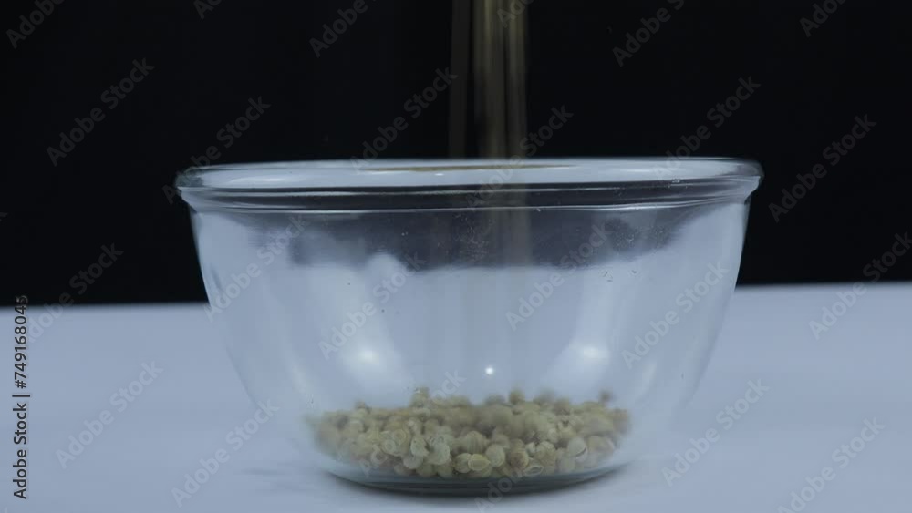 Side View of Coriander Seeds sprinkled from above Side View of Coriander Seeds sprinkled from above