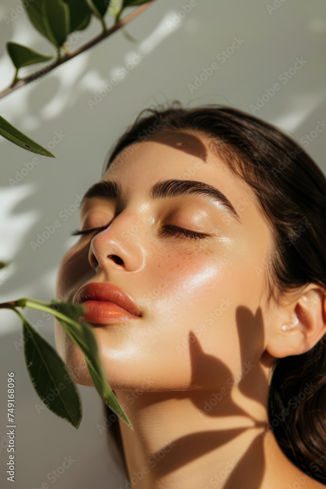 Young woman portrait showcasing her skin care with a a copy space background Young woman portrait showcasing her skin care with a a copy space background