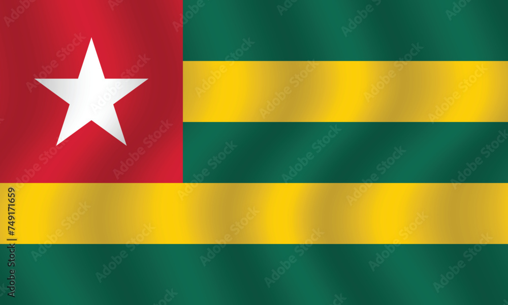 Flat Illustration of Togo flag. Togo national flag design. Togo Wave flag.
Flat Illustration of Togo flag. Togo national flag design. Togo Wave flag.