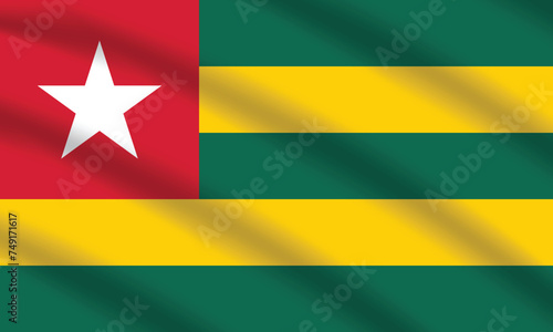 Free Download Flat Illustration of Togo flag. Togo national flag design. Togo Wave flag.
 - GFXLoad