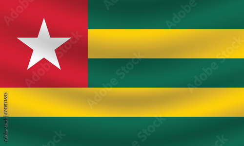 Free Download Flat Illustration of Togo flag. Togo national flag design. Togo Wave flag.
 - GFXLoad