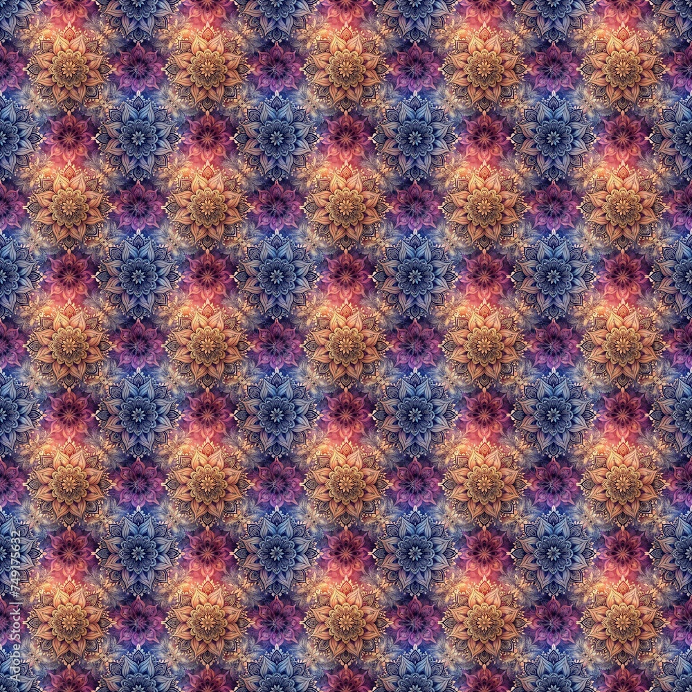 Seamless Design Flower Pattern Printing Seamless Design Flower Pattern Printing