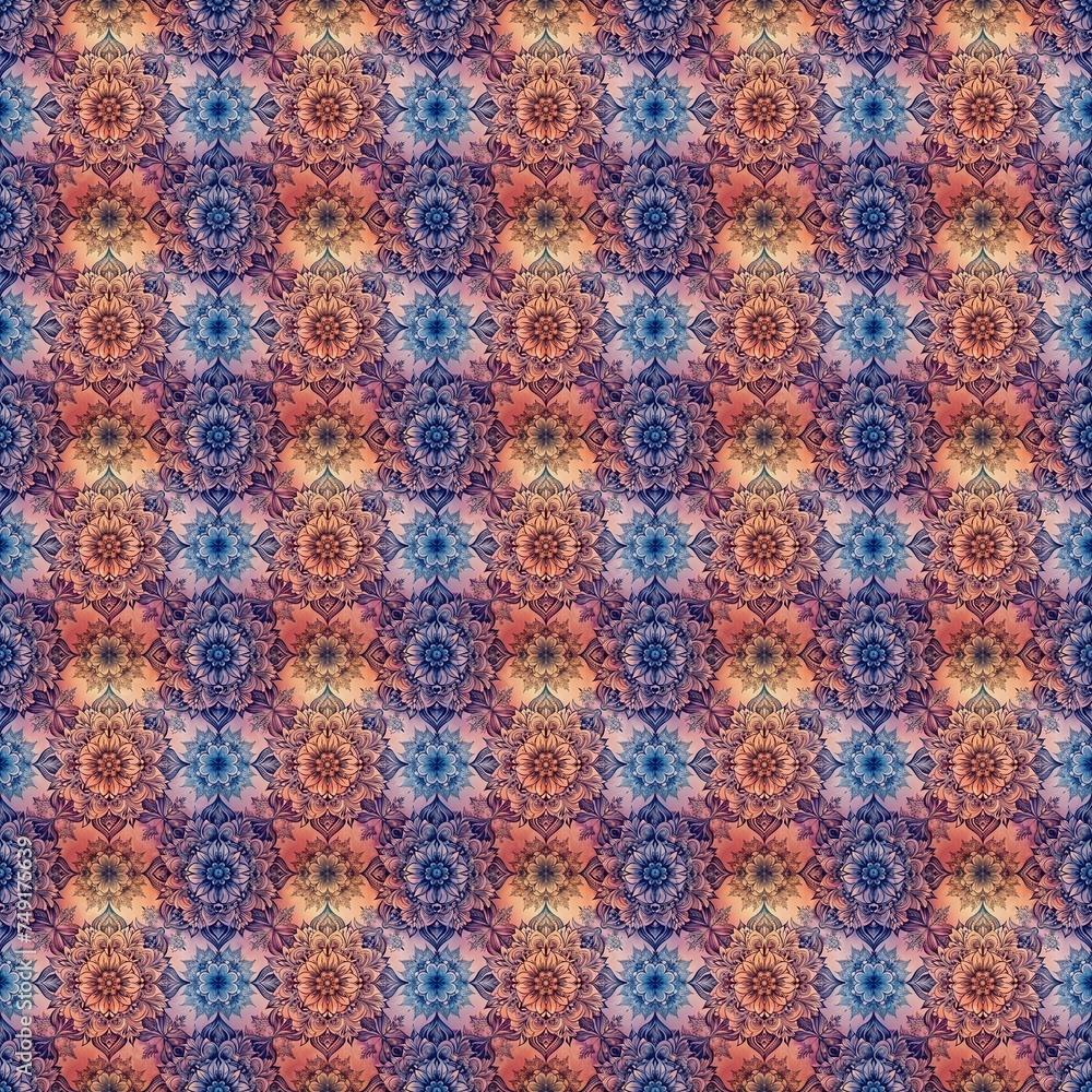 Seamless Design Flower Pattern Printing Seamless Design Flower Pattern Printing
