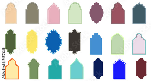 Set of Muslim  illustration shape colorful