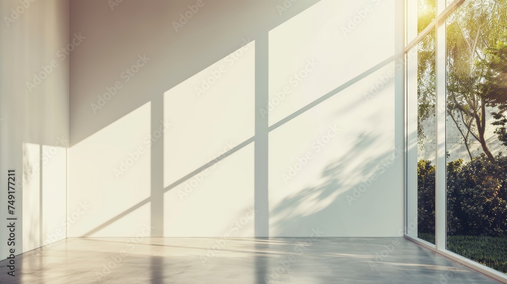 Fototapeta premium empty room light window old house, tone pastel