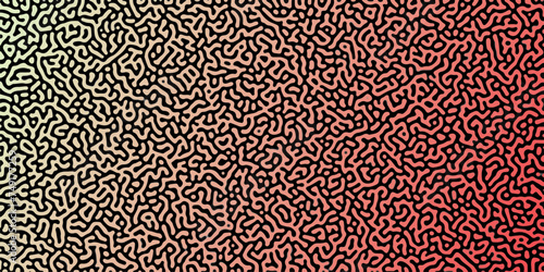 Abstract Reaction-diffusion or Turing pattern natural texture, in a black pink gradient colour scheme. Linear design with biological shapes.Organic lines in memphis. abstract turing organic wallpaper.