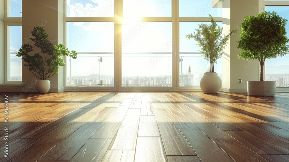 Fototapeta premium empty room light window old house, tone pastel