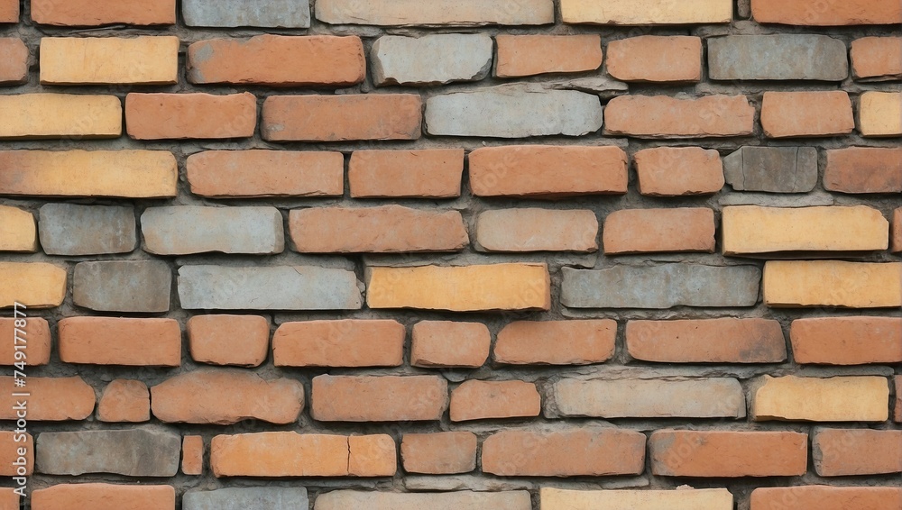 Obraz premium Faded Brickwork Seamless Texture Background. AI Generated 