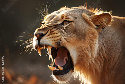 Lioness Displaying Dangerous Teeth