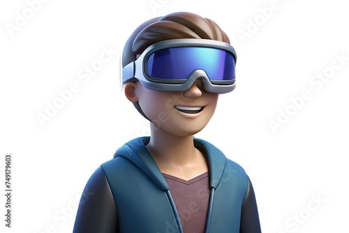 Person Wearing Virtual Reality Glasses, Generative AI   © Fernando
