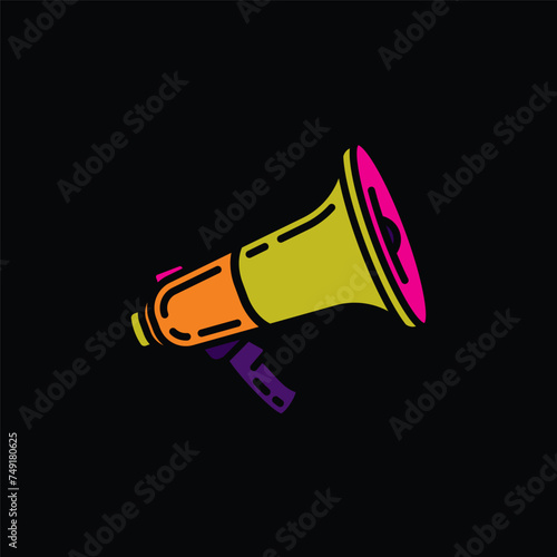 Original vector illustration. The contour icon of the speaker. A design element.