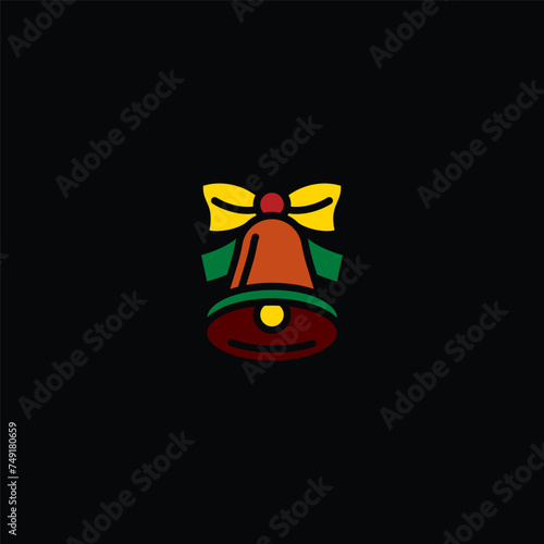 Original vector illustration. A bell icon with a bow.