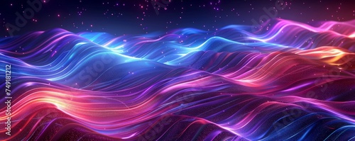 Technological Background with Vibrant Big Data Wave Pattern in a Futuristic Multicolored Display. © Renrae