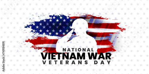 National Vietnam War Veterans Day illustration with american flag, celebrated in March 29 th. for Background, poster, greeting card, banner design.Vector illustration