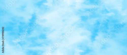 Blue sky with cloud .Beautiful blue sky with white clouds .bright cloud cover in the sun calm clear winter air background .gradient light white background.	