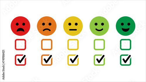Check Mark Rate of Satisfaction Emoticon Icons