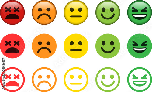 Satisfaction Rating Button with Mood Emoticon