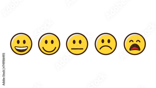 Scale of customer satisfaction emoticon button vector