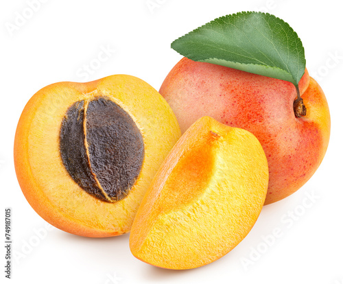 Isolated apricot with leaf
