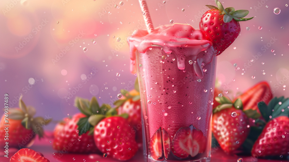 Strawberry smoothie. Strawberry smoothie.