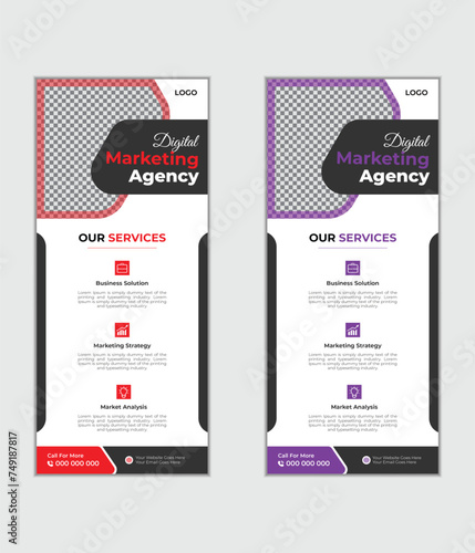 Roll up business template layout Creative vector rollup banner design template trendy gradient colors design vector bundle Modern creative corporate business roll up