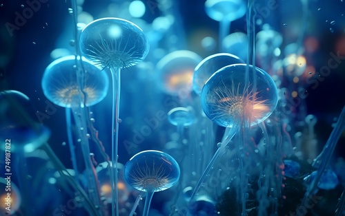 Jellyfish in the sea. Underwater world © Shipons Creative