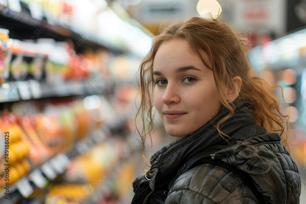 Young Woman Grocery Shopping 