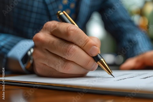 Professional Man Signing Legal Document