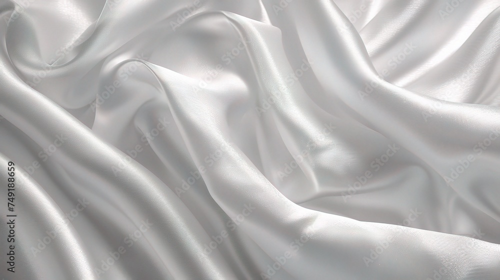 White gray satin texture that is white silver fabric silk background with beautiful soft blur pattern natural
