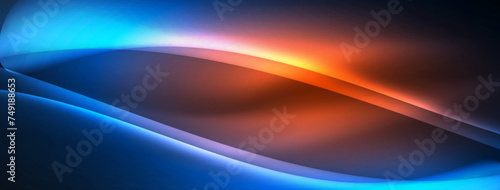 Neon light glowing waves and lines background set for wallpaper, business card, cover, poster, banner, brochure, header, website
