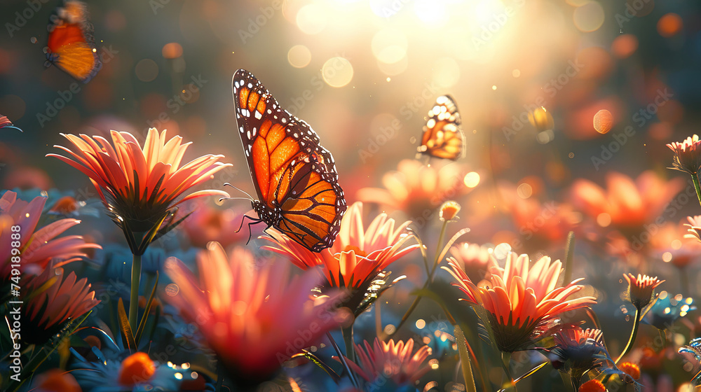 butterfly on the flower butterfly on the flower