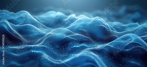 Abstract blue wave background. Created with Ai © Design Dockyard