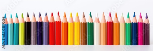 Color pencils isolated on white background.Close up.